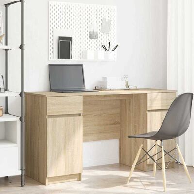 vidaXL Schreibtisch Sonoma-Eiche 140 x 49 x 76 cm Holzwerkstoff - Beige vidaXL Schreibtisch Sonoma-Eiche 140 x 49 x 76 cm Holzwerkstoff - Beige