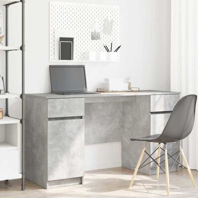 vidaXL Schreibtisch mit Regal Betongrau 140 x 49 x 76 cm Holzwerkstoff - Grau vidaXL Schreibtisch mit Regal Betongrau 140 x 49 x 76 cm Holzwerkstoff - Grau