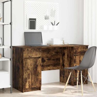 vidaXL Schreibtisch Räuchereiche 140 x 49 x 76 cm Holzwerkstoff - Braun vidaXL Schreibtisch Räuchereiche 140 x 49 x 76 cm Holzwerkstoff - Braun