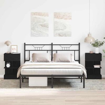 Vidaxl Nachttisch Schwarz Eiche 40x35x65 cm MDF Vidaxl Nachttisch Schwarz Eiche 40x35x65 cm MDF