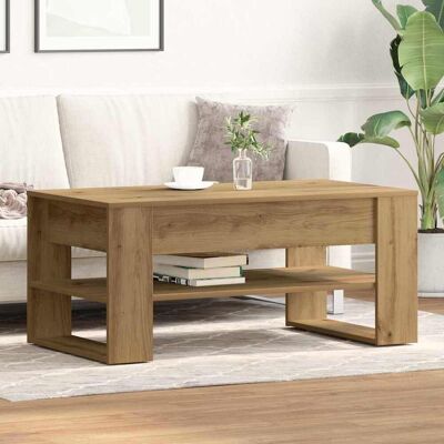 vidaXL Couchtisch aus Massiv Eiche - Moderner niedriger Beistelltisch vidaXL Couchtisch aus Massiv Eiche - Moderner niedriger Beistelltisch