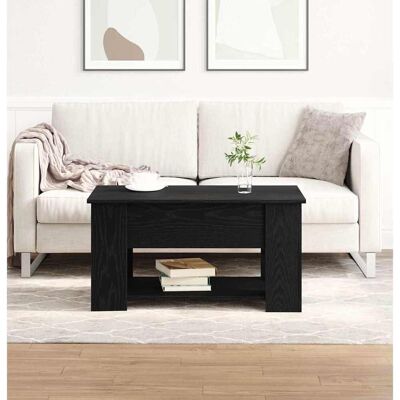 vidaXL Schwarzer Esstisch aus Eichenholz 79x49x42.5 cm - Couchtisch vidaXL Schwarzer Esstisch aus Eichenholz 79x49x42.5 cm - Couchtisch