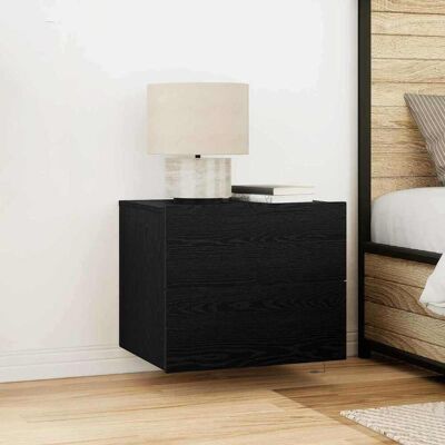 vidaXL Wandmontierter Nachttisch Schwarze Eiche Holz - Nachttisch vidaXL Wandmontierter Nachttisch Schwarze Eiche Holz - Nachttisch