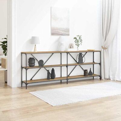 vidaXL Konsolentisch mit Regal Kunsthandwerk Eiche 200 x 30 x 75 cm - Braun vidaXL Konsolentisch mit Regal Kunsthandwerk Eiche 200 x 30 x 75 cm - Braun