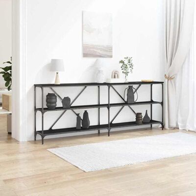 vidaXL Konsolentisch mit Regal Schwarz Eichen-Optik 200 x 30 x 75 cm - Schwarz vidaXL Konsolentisch mit Regal Schwarz Eichen-Optik 200 x 30 x 75 cm - Schwarz