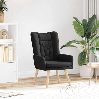 vidaXL Sessel Schwarz 63 x 67 x 94 cm Stoff und Sperrholz - Schwarz vidaXL Sessel Schwarz 63 x 67 x 94 cm Stoff und Sperrholz - Schwarz