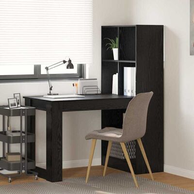 vidaXL Schreibtisch mit Regal Schwarz Eichen-Optik 122 x 67 x 145 cm - Schwarz vidaXL Schreibtisch mit Regal Schwarz Eichen-Optik 122 x 67 x 145 cm - Schwarz