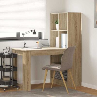 vidaXL Schreibtisch Sonoma-Eiche 122 x 67 x 145 cm Holzwerkstoff - Braun vidaXL Schreibtisch Sonoma-Eiche 122 x 67 x 145 cm Holzwerkstoff - Braun