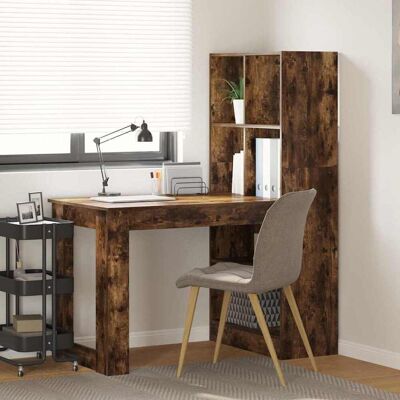 vidaXL Schreibtisch Geräucherte Eiche 122 x 67 x 145 cm Holzwerkstoff - Braun vidaXL Schreibtisch Geräucherte Eiche 122 x 67 x 145 cm Holzwerkstoff - Braun