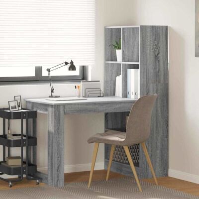 vidaXL Schreibtisch Graues Sonoma 122 x 67 x 145 cm Holzwerkstoff - Grau vidaXL Schreibtisch Graues Sonoma 122 x 67 x 145 cm Holzwerkstoff - Grau