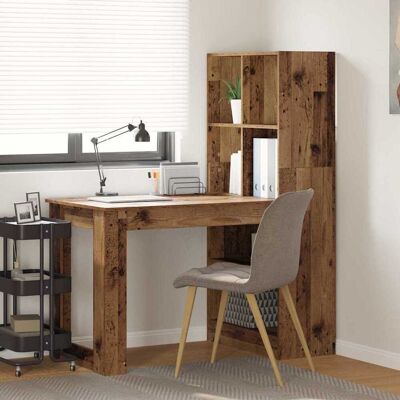 vidaXL Schreibtisch mit Regal Altholz 122 x 67 x 145 cm Holzwerkstoff - Braun vidaXL Schreibtisch mit Regal Altholz 122 x 67 x 145 cm Holzwerkstoff - Braun