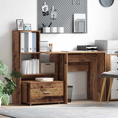 vidaXL Schreibtisch Altholz 131,5 x 50 x 106,5 cm Holzwerkstoff - Braun vidaXL Schreibtisch Altholz 131,5 x 50 x 106,5 cm Holzwerkstoff - Braun