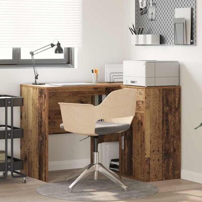 vidaXL Eck-Schreibtisch mit Schubladen Altholz 102 x 88 x 75 cm - Braun vidaXL Eck-Schreibtisch mit Schubladen Altholz 102 x 88 x 75 cm - Braun