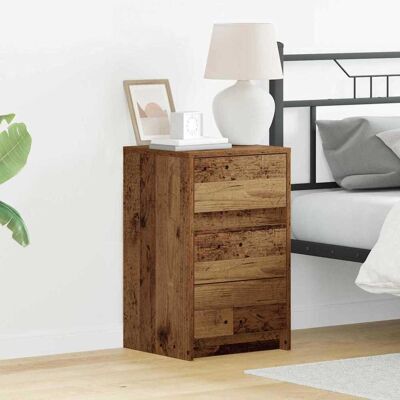 vidaXL Nachttisch mit Schubladen Altholz 38 x 34 x 61 cm Holzwerkstoff - Braun vidaXL Nachttisch mit Schubladen Altholz 38 x 34 x 61 cm Holzwerkstoff - Braun