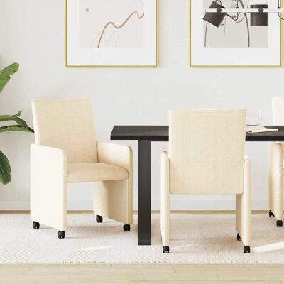 vidaXL Esszimmerstühle mit Rollen 2 pcs Creme 57 x 66 x 94 cm - Creme vidaXL Esszimmerstühle mit Rollen 2 pcs Creme 57 x 66 x 94 cm - Creme