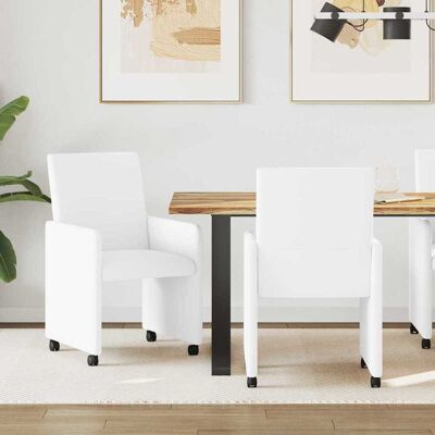 vidaXL Esszimmerstühle mit Rollen 2 pcs Weiß 57 x 66 x 94 cm - Weiß vidaXL Esszimmerstühle mit Rollen 2 pcs Weiß 57 x 66 x 94 cm - Weiß