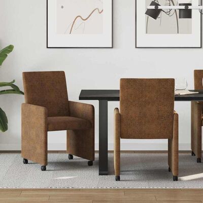 vidaXL Esszimmerstühle mit Rollen 2 pcs Braun 57 x 66 x 94 cm - Braun vidaXL Esszimmerstühle mit Rollen 2 pcs Braun 57 x 66 x 94 cm - Braun
