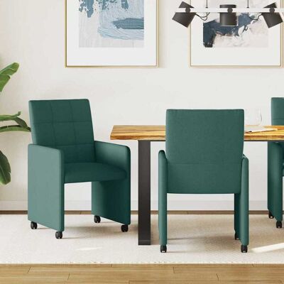 vidaXL Esszimmerstühle mit Rollen 2 pcs Dunkelgrün 58 x 65 x 94 cm - Grün vidaXL Esszimmerstühle mit Rollen 2 pcs Dunkelgrün 58 x 65 x 94 cm - Grün