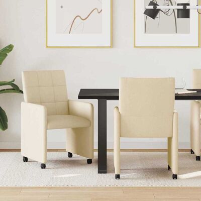vidaXL Esszimmerstühle mit Rollen 2 pcs Creme 58 x 65 x 94 cm Stoff - Creme vidaXL Esszimmerstühle mit Rollen 2 pcs Creme 58 x 65 x 94 cm Stoff - Creme