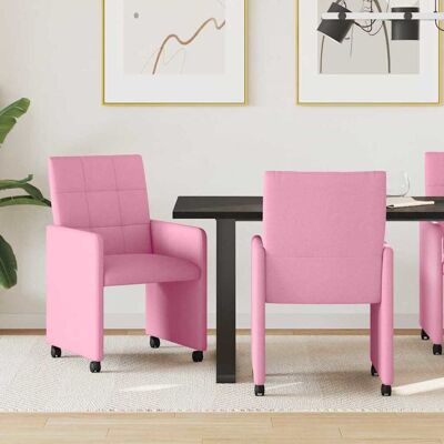 vidaXL Esszimmerstühle mit Rollen 2 pcs Rosa 58 x 65 x 94 cm Stoff - Rosa vidaXL Esszimmerstühle mit Rollen 2 pcs Rosa 58 x 65 x 94 cm Stoff - Rosa