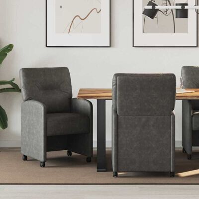 vidaXL Esszimmerstühle mit Rollen 2 pcs Schwarz 57 x 67 x 95 cm - Schwarz vidaXL Esszimmerstühle mit Rollen 2 pcs Schwarz 57 x 67 x 95 cm - Schwarz