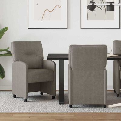 vidaXL Esszimmerstühle mit Rollen 2 pcs Grau 57 x 67 x 95 cm - Grau vidaXL Esszimmerstühle mit Rollen 2 pcs Grau 57 x 67 x 95 cm - Grau