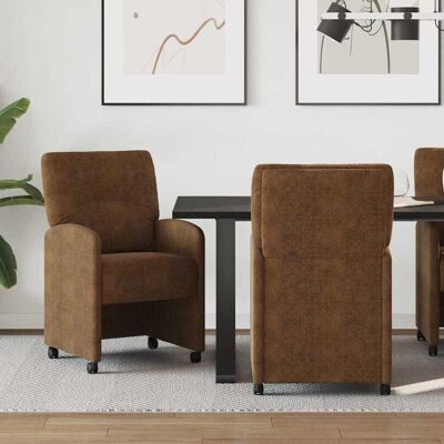 vidaXL Esszimmerstühle mit Rollen 2 pcs Braun 57 x 67 x 95 cm - Braun vidaXL Esszimmerstühle mit Rollen 2 pcs Braun 57 x 67 x 95 cm - Braun
