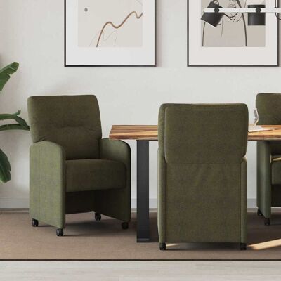 vidaXL Esszimmerstühle mit Rollen 2 pcs Armeegrün 57 x 67 x 95 cm - Grün vidaXL Esszimmerstühle mit Rollen 2 pcs Armeegrün 57 x 67 x 95 cm - Grün