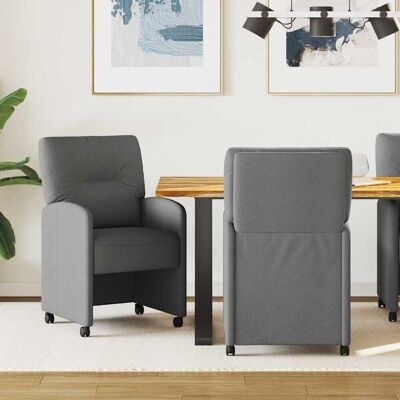 vidaXL Esszimmerstühle mit Rollen 2 pcs Dunkelgrau 57 x 67 x 95 cm - Grau vidaXL Esszimmerstühle mit Rollen 2 pcs Dunkelgrau 57 x 67 x 95 cm - Grau