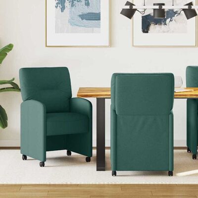 vidaXL Esszimmerstühle mit Rollen 2 pcs Dunkelgrün 57 x 67 x 95 cm - Grün vidaXL Esszimmerstühle mit Rollen 2 pcs Dunkelgrün 57 x 67 x 95 cm - Grün
