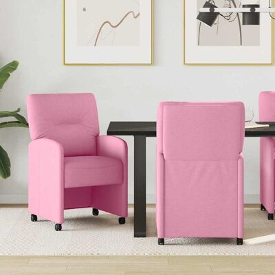 vidaXL Esszimmerstühle mit Rollen 2 pcs Rosa 57 x 67 x 95 cm Stoff - Rosa vidaXL Esszimmerstühle mit Rollen 2 pcs Rosa 57 x 67 x 95 cm Stoff - Rosa