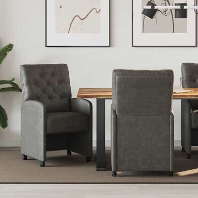 vidaXL Esszimmerstühle mit Rollen 2 pcs Schwarz 58 x 67 x 97 cm - Schwarz vidaXL Esszimmerstühle mit Rollen 2 pcs Schwarz 58 x 67 x 97 cm - Schwarz