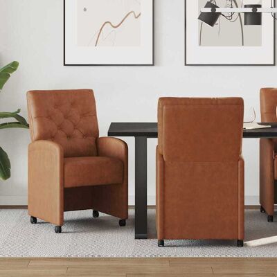 vidaXL Esszimmerstühle mit Rollen 2 pcs Braun 58 x 67 x 97 cm - Braun vidaXL Esszimmerstühle mit Rollen 2 pcs Braun 58 x 67 x 97 cm - Braun