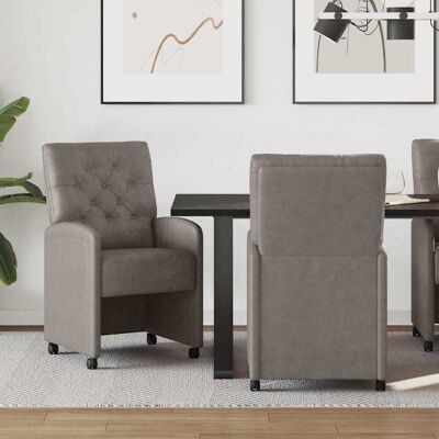 vidaXL Esszimmerstühle mit Rollen 2 pcs Grau 58 x 67 x 97 cm - Grau vidaXL Esszimmerstühle mit Rollen 2 pcs Grau 58 x 67 x 97 cm - Grau