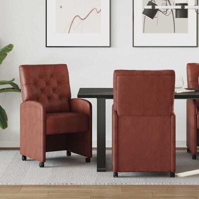 vidaXL Esszimmerstühle mit Rollen 2 pcs Glänzendes Braun Kunstleder - Braun vidaXL Esszimmerstühle mit Rollen 2 pcs Glänzendes Braun Kunstleder - Braun