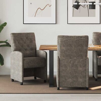vidaXL Esszimmerstühle mit Rollen 2 pcs Dunkelgrau 58 x 67 x 97 cm - Grau vidaXL Esszimmerstühle mit Rollen 2 pcs Dunkelgrau 58 x 67 x 97 cm - Grau