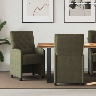 vidaXL Esszimmerstühle mit Rollen 2 pcs Armeegrün 58 x 67 x 97 cm - Grün vidaXL Esszimmerstühle mit Rollen 2 pcs Armeegrün 58 x 67 x 97 cm - Grün