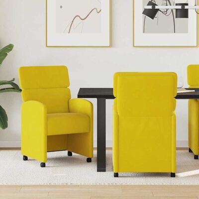 vidaXL Esszimmerstühle mit Rollen 2 pcs Gelb 58 x 65 x 98 cm Samt - Gelb vidaXL Esszimmerstühle mit Rollen 2 pcs Gelb 58 x 65 x 98 cm Samt - Gelb