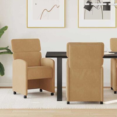 vidaXL Esszimmerstühle mit Rollen 2 pcs Braun 58 x 65 x 98 cm Samt - Braun vidaXL Esszimmerstühle mit Rollen 2 pcs Braun 58 x 65 x 98 cm Samt - Braun