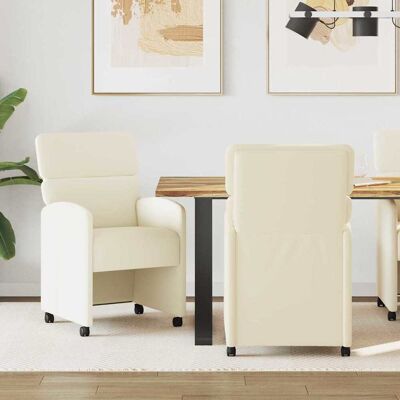 vidaXL Esszimmerstühle mit Rollen 2 pcs Creme 58 x 65 x 98 cm - Creme vidaXL Esszimmerstühle mit Rollen 2 pcs Creme 58 x 65 x 98 cm - Creme