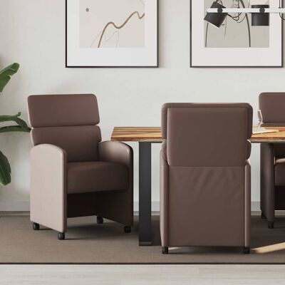 vidaXL Esszimmerstühle mit Rollen 2 pcs Braun 58 x 65 x 98 cm - Braun vidaXL Esszimmerstühle mit Rollen 2 pcs Braun 58 x 65 x 98 cm - Braun