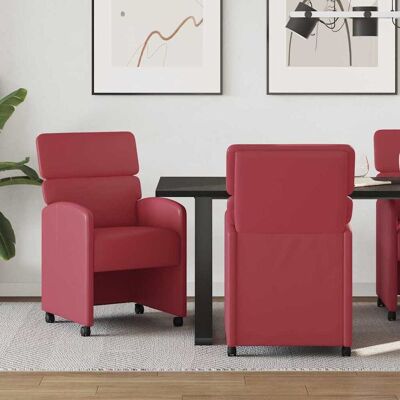 vidaXL Esszimmerstühle mit Rollen 2 pcs Weinrot 58 x 65 x 98 cm - Rot vidaXL Esszimmerstühle mit Rollen 2 pcs Weinrot 58 x 65 x 98 cm - Rot