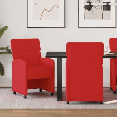 vidaXL Esszimmerstühle mit Rollen 2 pcs Rot 58 x 65 x 98 cm Kunstleder - Rot vidaXL Esszimmerstühle mit Rollen 2 pcs Rot 58 x 65 x 98 cm Kunstleder - Rot