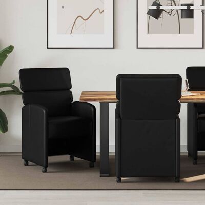 vidaXL Esszimmerstühle mit Rollen 2 pcs Schwarz 58 x 65 x 98 cm - Schwarz vidaXL Esszimmerstühle mit Rollen 2 pcs Schwarz 58 x 65 x 98 cm - Schwarz