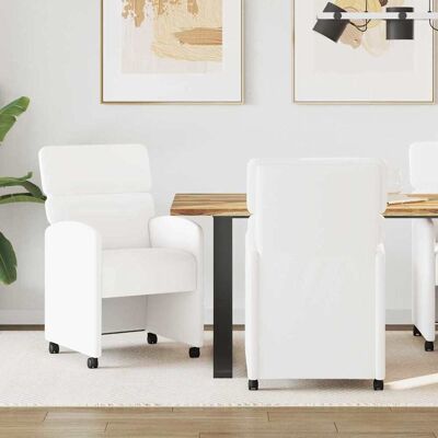 vidaXL Esszimmerstühle mit Rollen 2 pcs Weiß 58 x 65 x 98 cm - Weiß vidaXL Esszimmerstühle mit Rollen 2 pcs Weiß 58 x 65 x 98 cm - Weiß