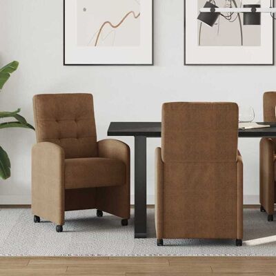 vidaXL Esszimmerstühle mit Rollen 2 pcs Braun 58 x 67 x 97 cm - Braun vidaXL Esszimmerstühle mit Rollen 2 pcs Braun 58 x 67 x 97 cm - Braun
