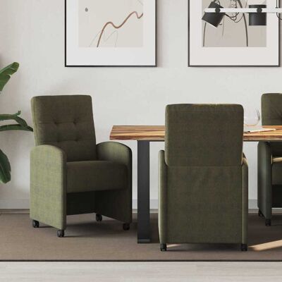 vidaXL Esszimmerstühle mit Rollen 2 pcs Armeegrün 58 x 67 x 97 cm - Grün vidaXL Esszimmerstühle mit Rollen 2 pcs Armeegrün 58 x 67 x 97 cm - Grün