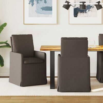 vidaXL Esszimmerstühle 2 pcs Dunkelgrau 57 x 67 x 98 cm Leinen - Grün vidaXL Esszimmerstühle 2 pcs Dunkelgrau 57 x 67 x 98 cm Leinen - Grün
