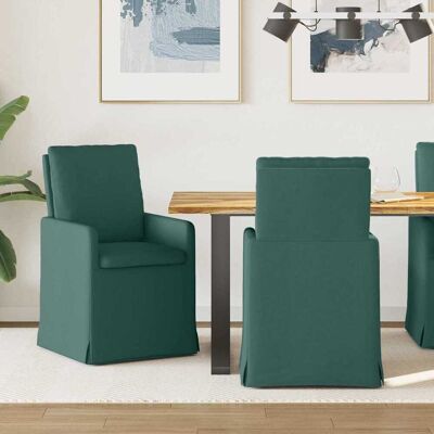 vidaXL Esszimmerstühle 2 pcs Dunkelgrün 57 x 67 x 98 cm Stoff - Grün vidaXL Esszimmerstühle 2 pcs Dunkelgrün 57 x 67 x 98 cm Stoff - Grün