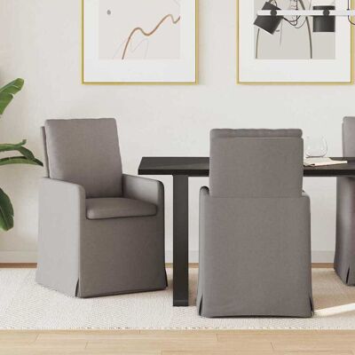 vidaXL Esszimmerstühle 2 pcs Taupe 57 x 67 x 98 cm Stoff - Taupe vidaXL Esszimmerstühle 2 pcs Taupe 57 x 67 x 98 cm Stoff - Taupe